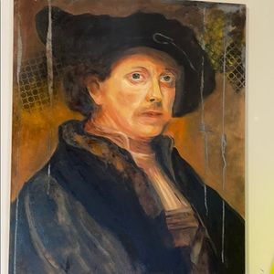 Mixed media Rembrandt original painting by C young